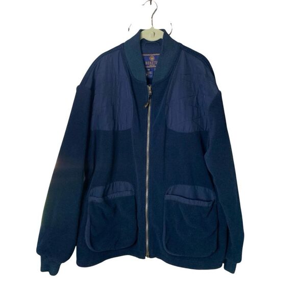 Beretta Men's Victory Fleece Shooting Jacket Hunting 2 Ways Zip Up Navy Blue XL - Picture 3 of 13